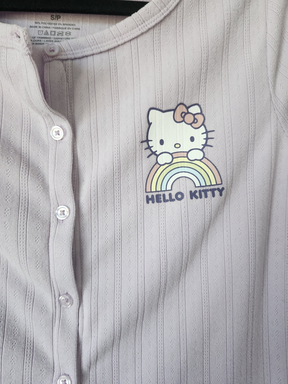 Hello Kitty Lavender Ribbed Button-Up Cardigan - Picture 8 of 9